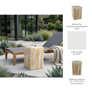 REXMOOR YELLOW GARDEN STOOL 19 (IN) 11