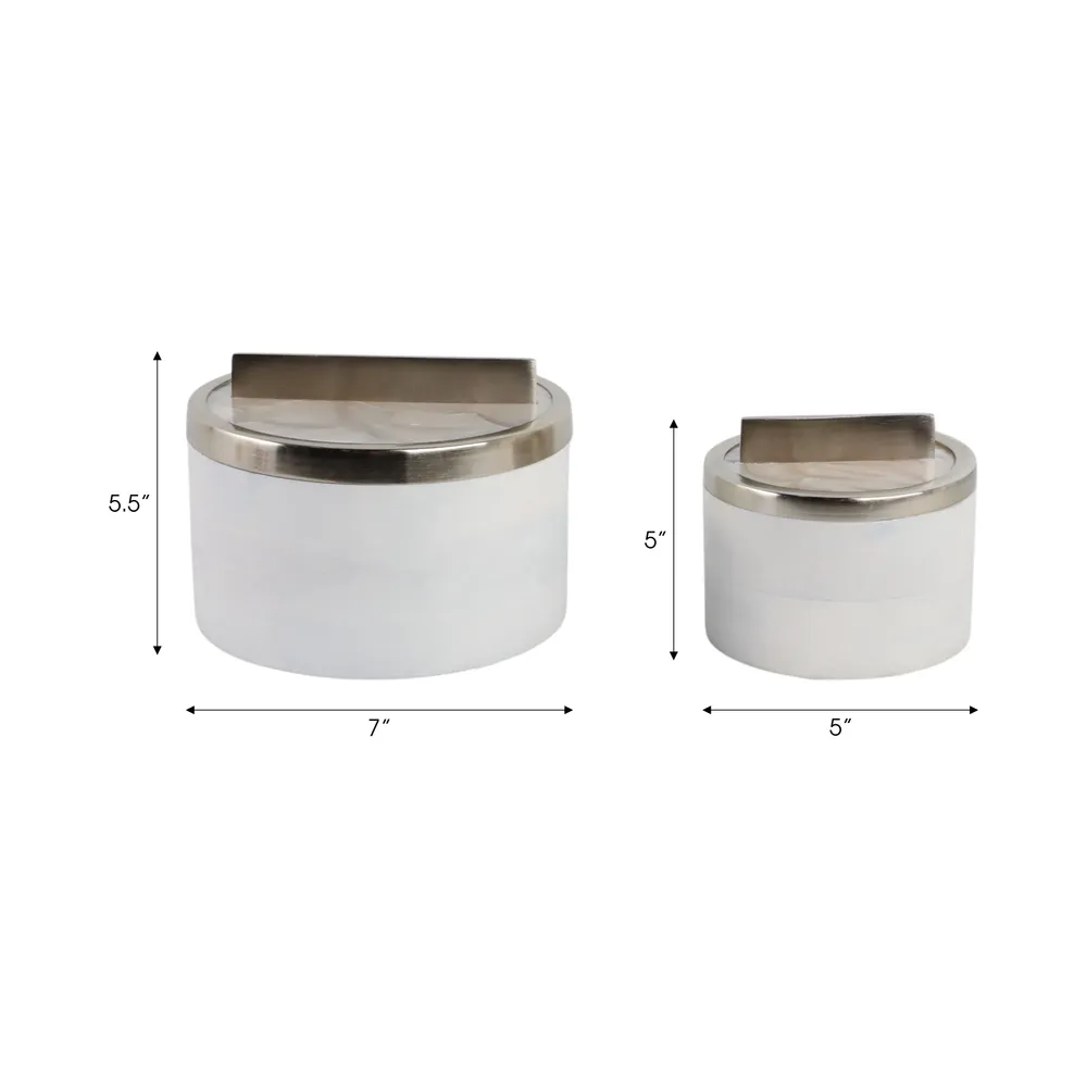 CHATHAMWORTH SET OF 2 WHITE BOXES 6 (IN)