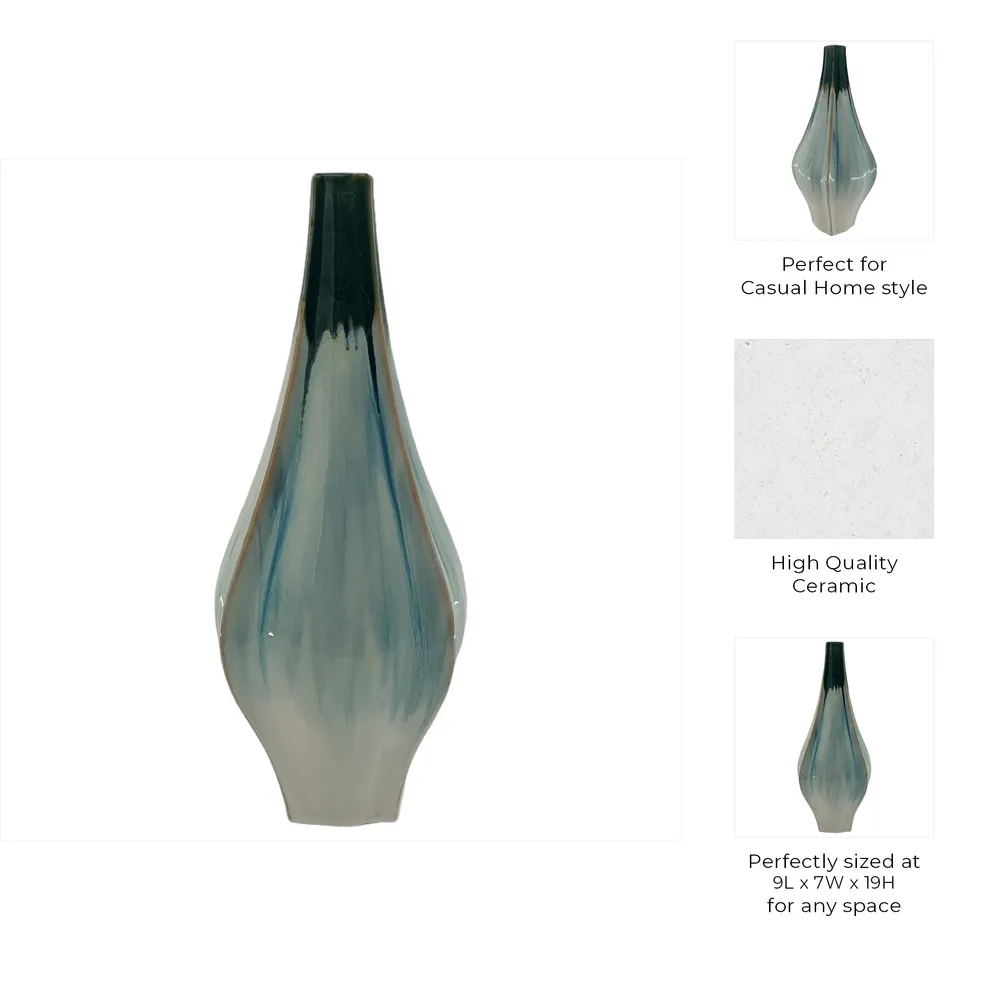 SLATERFORD GREEN VASE 19 (IN)