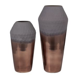 DAYTONSHAW BRONZE GLASS VASE 17 (IN) 9