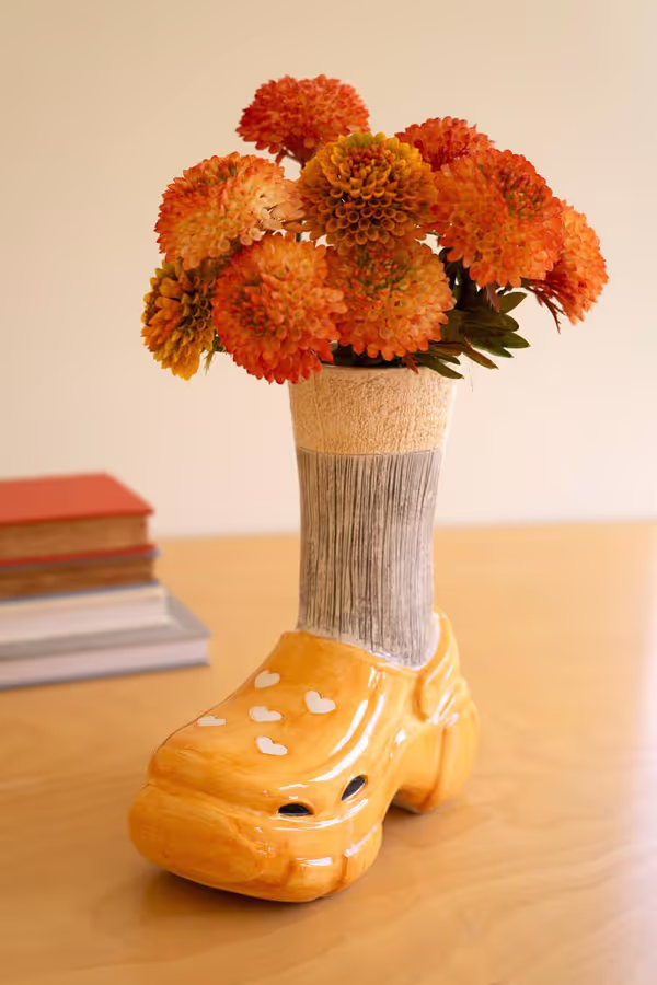 Ceramic Crocs and Socks Vase