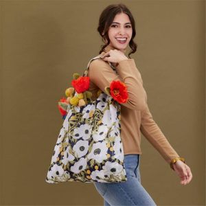 Anemone Poppy blu Reusable Shopping Bag 3