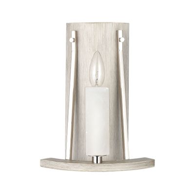 White Stone 12″ High 1-Light Sconce - Polished Nickel