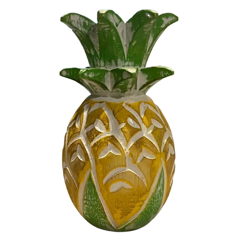 15" CARVED PINEAPPLEYELLOW/GREEN