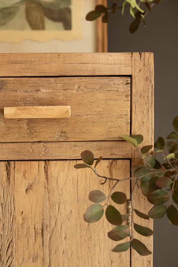 Reclaimed Wood Cabinet with Two Doors and Two Drawers