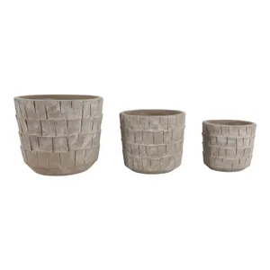 HOUSTONHAVEN SET OF 3 GRAY PLANTER 8 (IN) 3