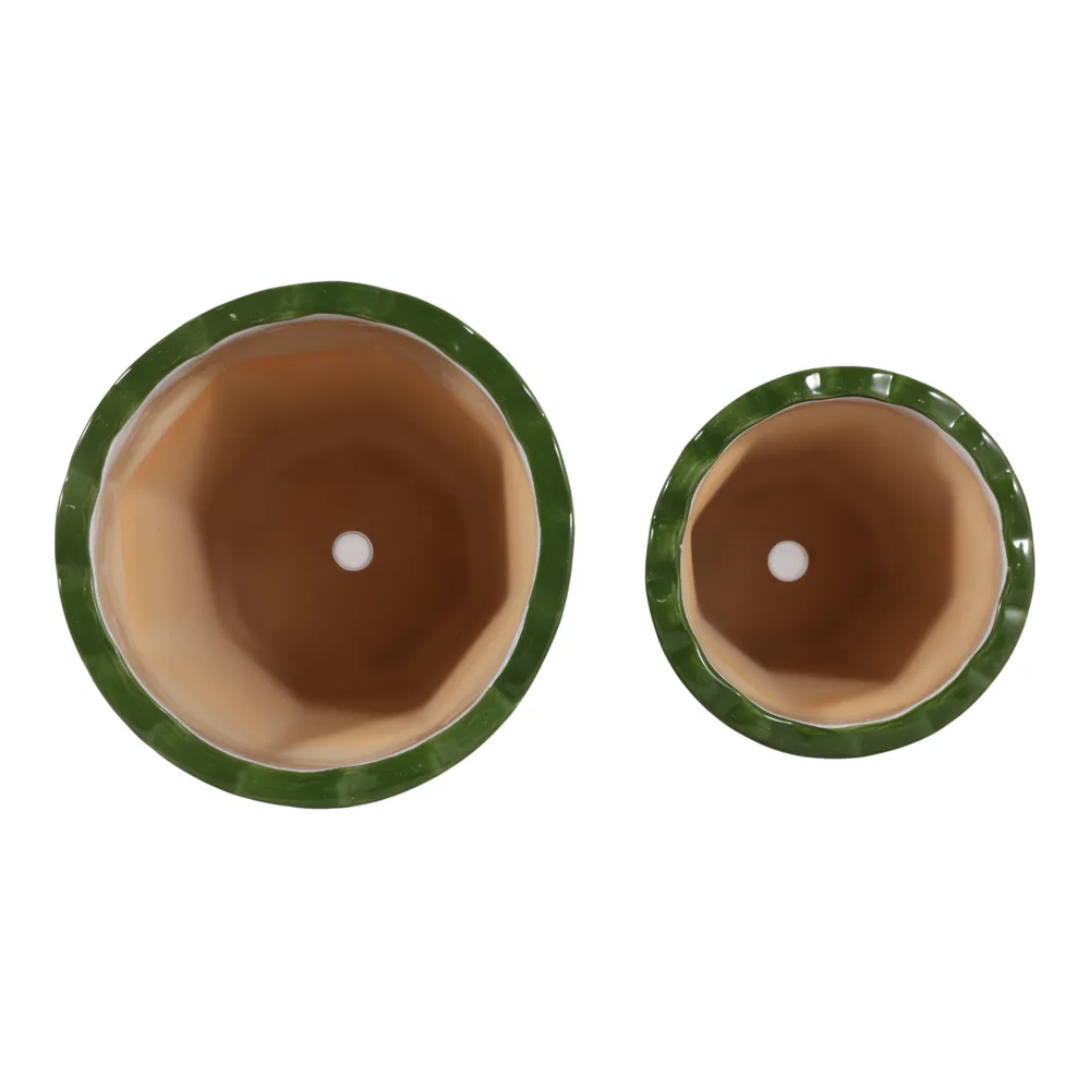 ENOCHFIELD SET OF 2 GREEN PLANTER 7 (IN)