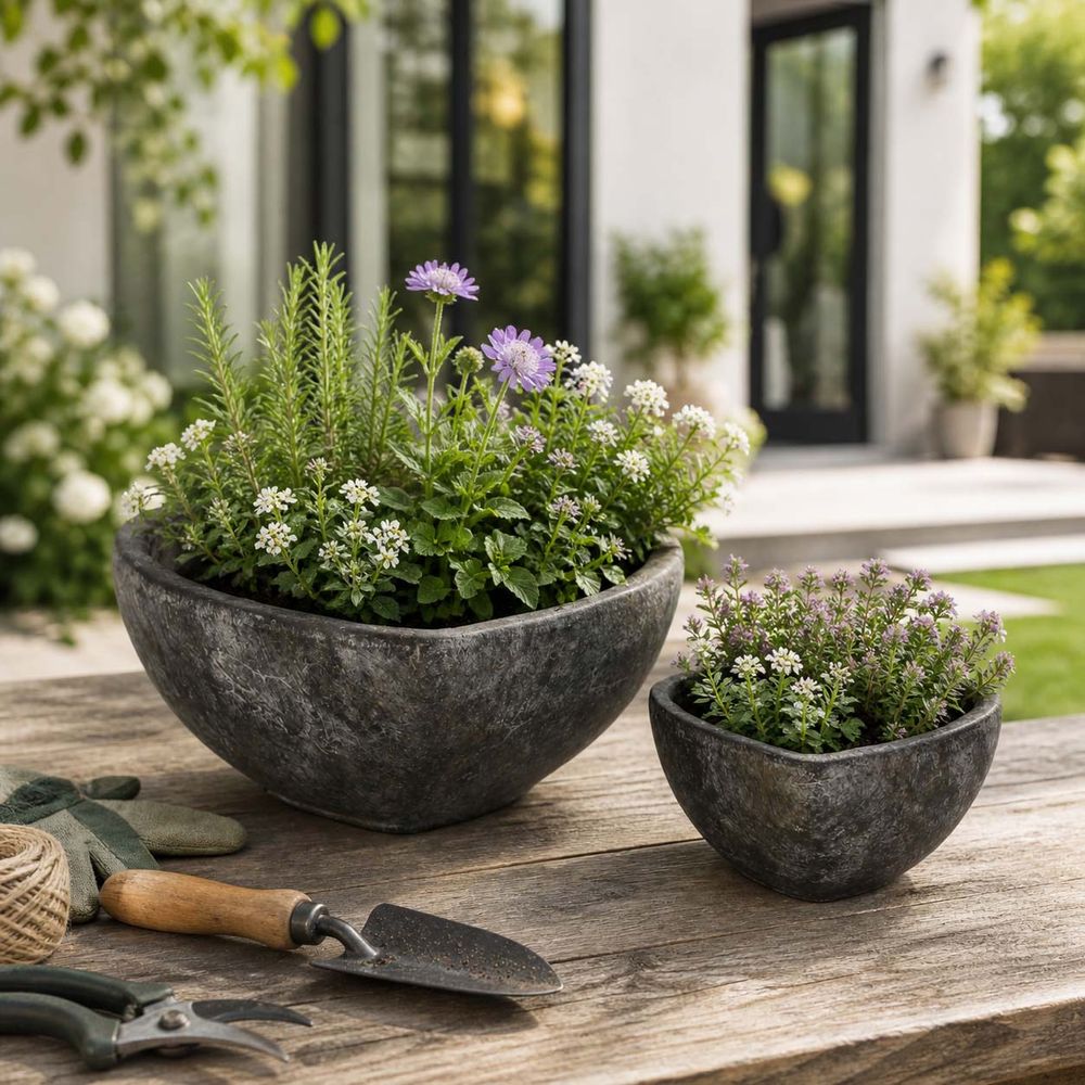 DEVONCLIFF SET OF 2 BROWN PLANTER 4 (IN)