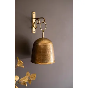 Antique Brass Bell and Wall Bracket 2