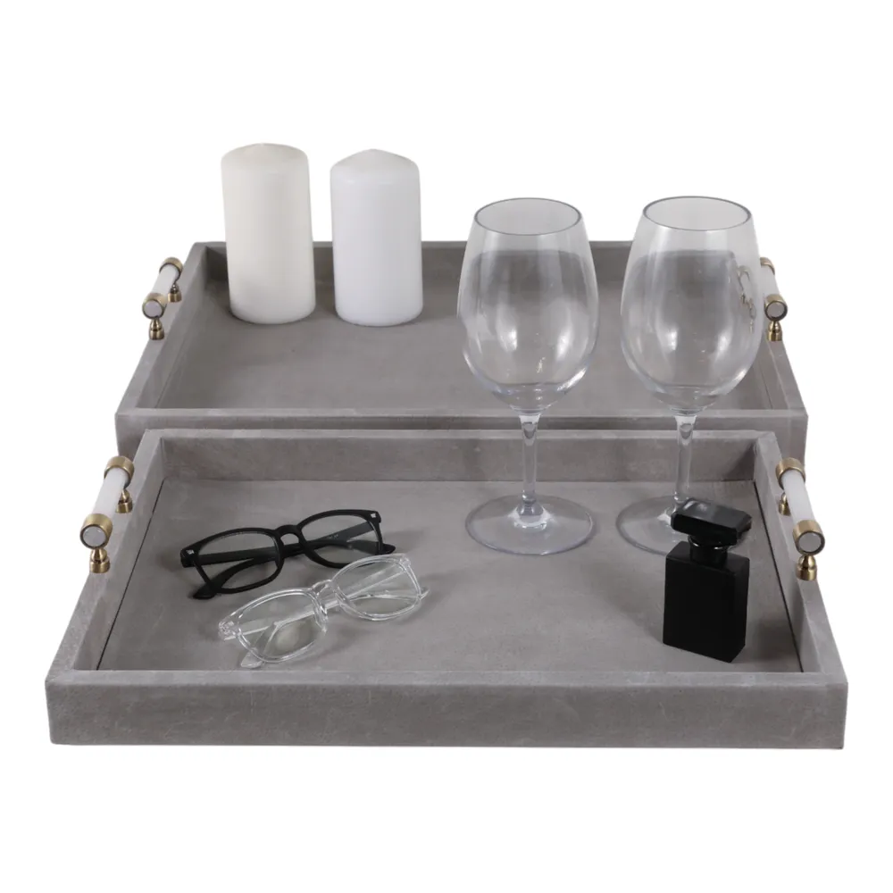 HARPERPORT SET OF 2 GRAY TRAY 3 (IN)