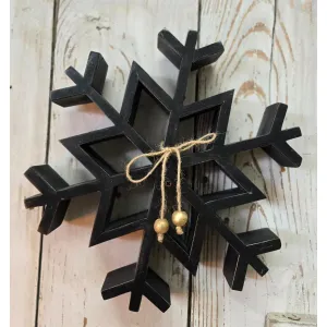 Large Black Snowflake 20x20in 1