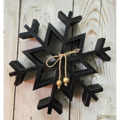 Large Black Snowflake 20x20in