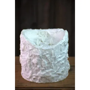 Bumpy White 3 Wick Moving Flame LED Candle 6in by 6in 3