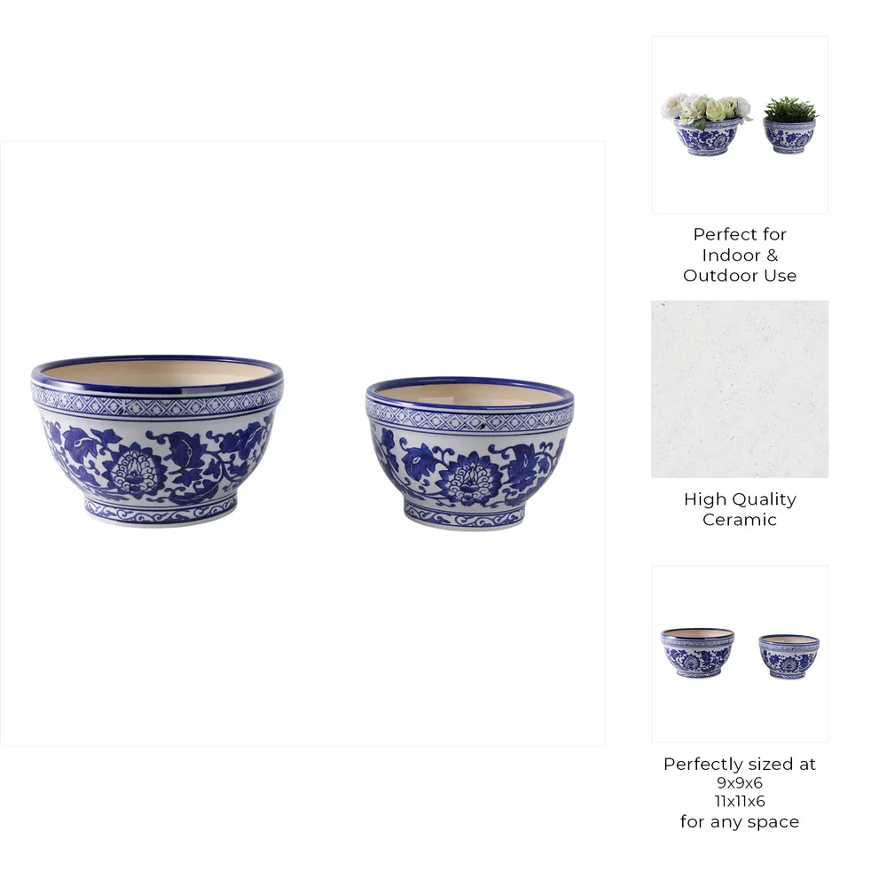 ROYBROOK SET OF 2 BLUE PLANTER 6 (IN)