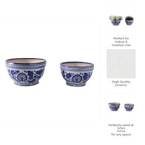 ROYBROOK SET OF 2 BLUE PLANTER 6 (IN) 10