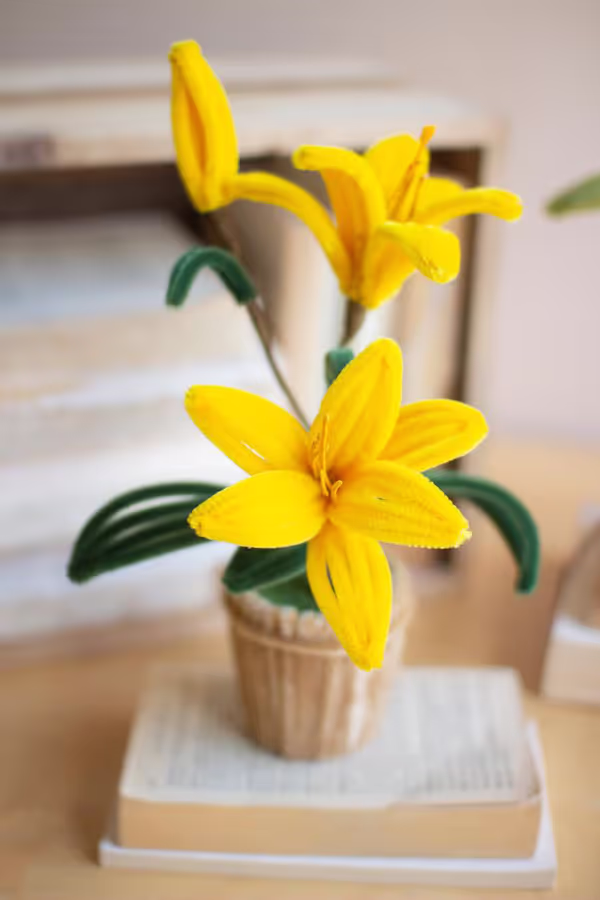 Set of 4 Pipe Cleaner Potted Flowers