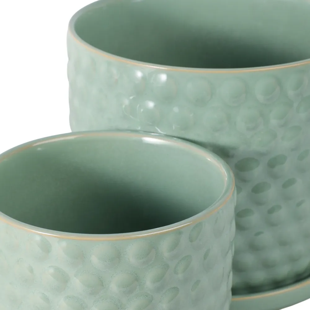 WINTONLAND SET OF 2 GREEN PLANTER 9 (IN)