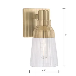 Carnival 9'' High 1-Light Sconce - Satin Brass 2