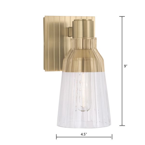 Carnival 9'' High 1-Light Sconce - Satin Brass