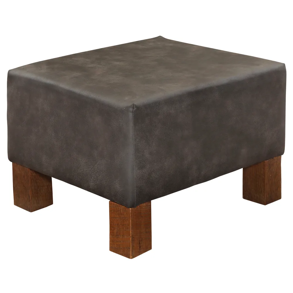 Upholstered Cocktail Ottoman - Barnwood Leg - Customer Fabric
