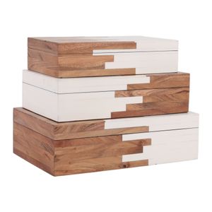 ZOEMOOR SET OF 3 IVORY BOXES 4 (IN) 1