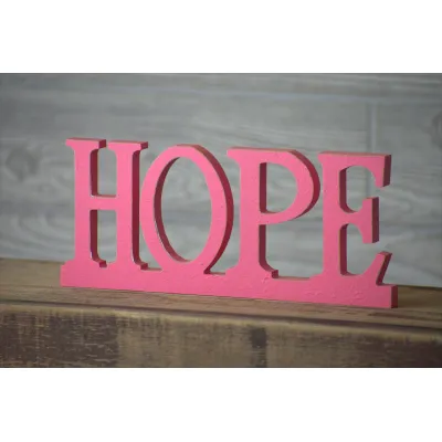 Bumpy Words HOPE PINK 4.5in