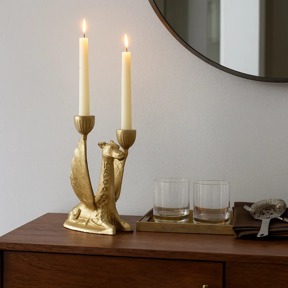 JORDANCREST GOLD CANDLE HOLDER 6 (IN)