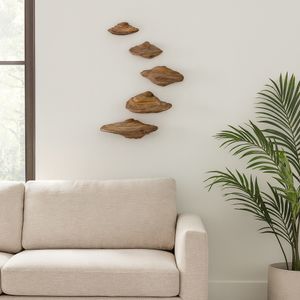 CLEOOAK SET OF 5 TAN WALL SCULPTURES 6 (IN) 9