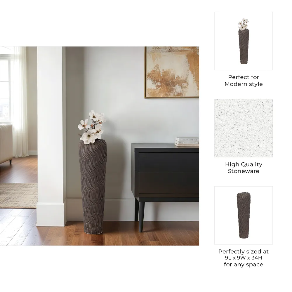 ROYVALE BROWN VASE 34 (IN)