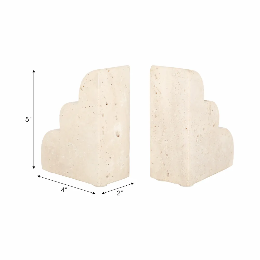 GLASTONHAVEN SET OF 2 TAN BOOKENDS 6 (IN)