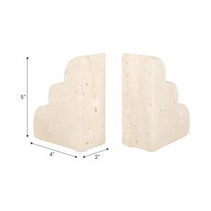 GLASTONHAVEN SET OF 2 TAN BOOKENDS 6 (IN) 8