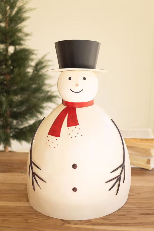 Large Painted Metal Snowman