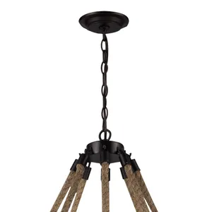 Natural Rope 41'' Wide 8-Light Chandelier - Aged Bronze 3