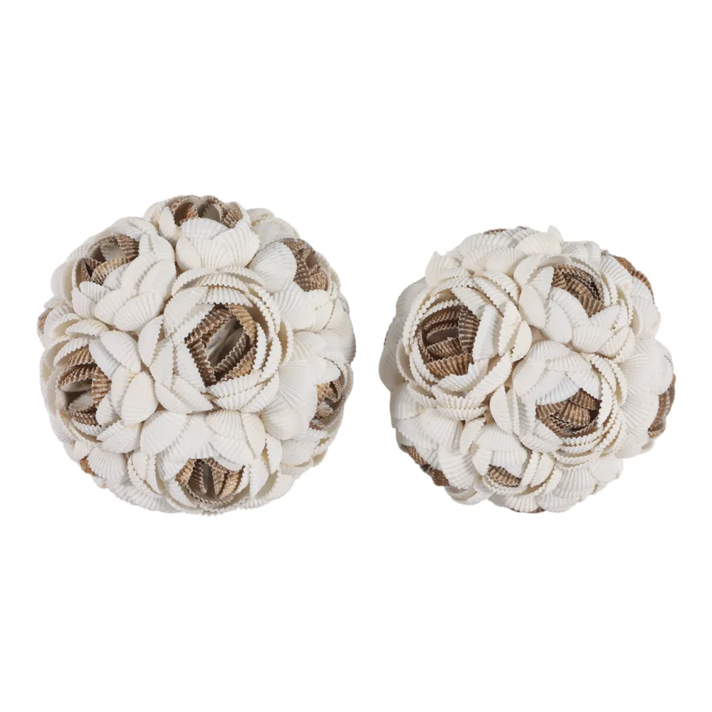 BAIRDFIELD SET OF 2 BROWN ORBS 5 (IN)