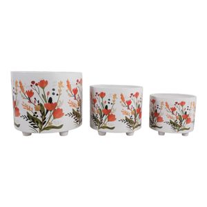 BRYNHAM SET OF 3 RED PLANTER 11 (IN) 1