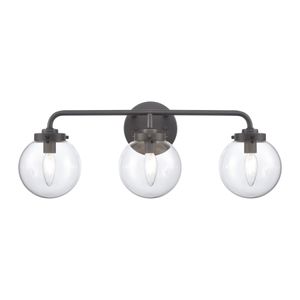 Fairbanks 22.75'' Wide 3-Light Vanity Light - Matte Black and Clear 1