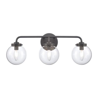 Fairbanks 22.75″ Wide 3-Light Vanity Light - Matte Black and Clear