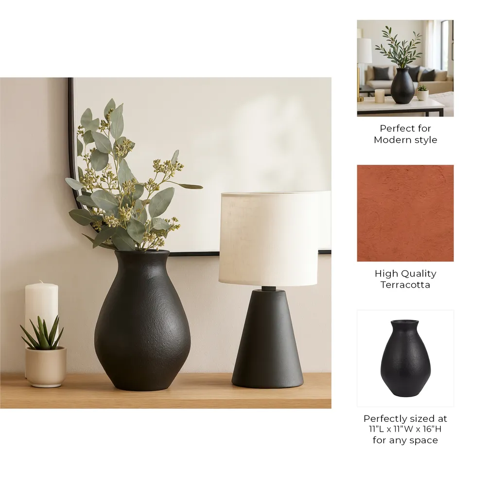 SAGEVIEW BLACK VASE 16 (IN)