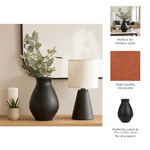 SAGEVIEW BLACK VASE 16 (IN) 9