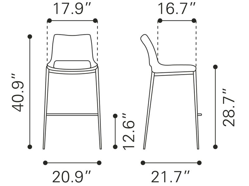 Ace Barstool Dark Gray & Walnut 10