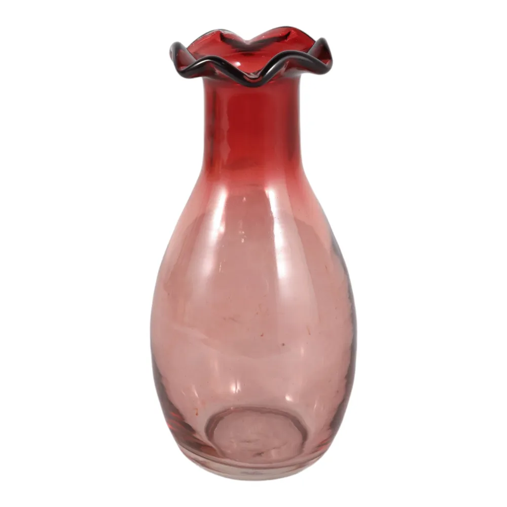 FOLEYWELL PINK GLASS VASE 7 (IN)