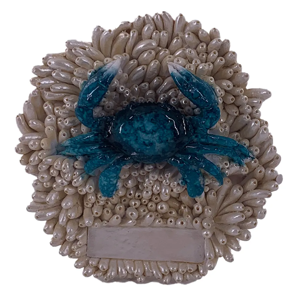 2-3/4" BLUE CRAB ON CORAL MAGNET