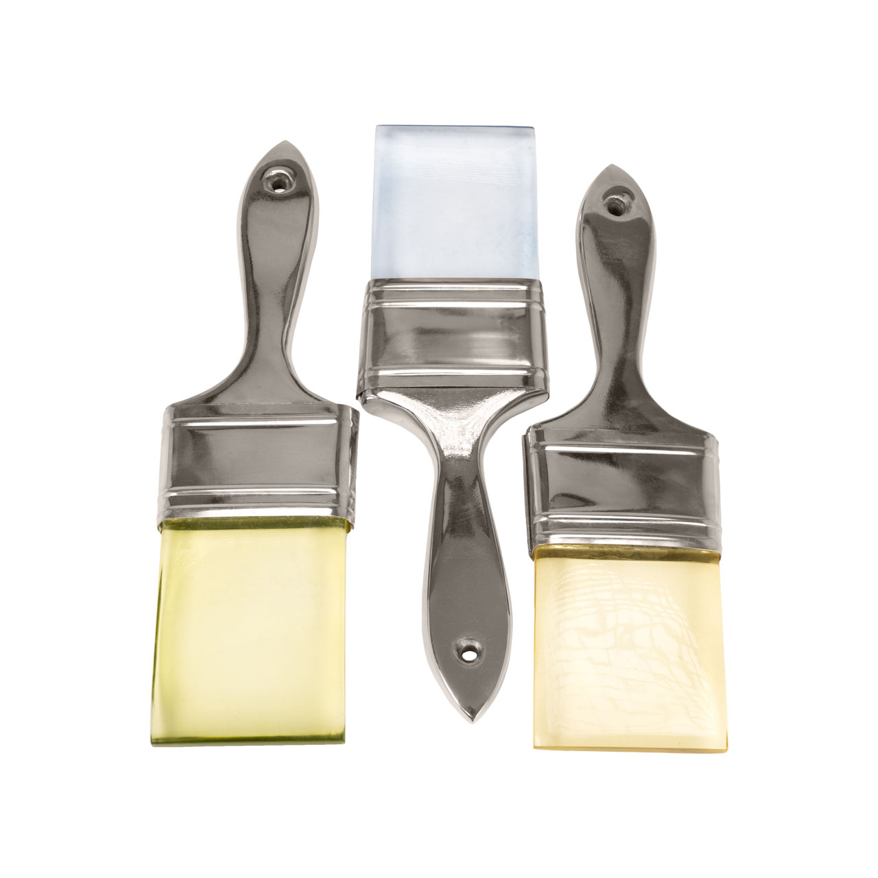 Brushes Silver Wall Art -Set 3 3
