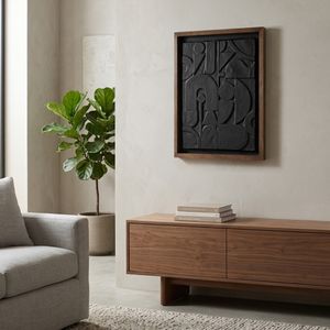 29X22" PAPER MACHE WALL ART, BLACK/DARK BROWN 2