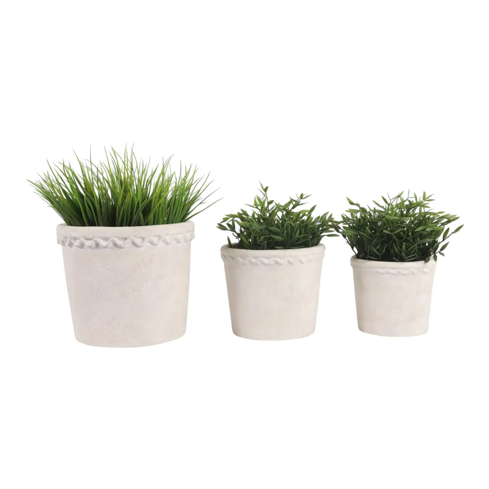 TATESIDE SET OF 3 BROWN PLANTER 8 (IN)