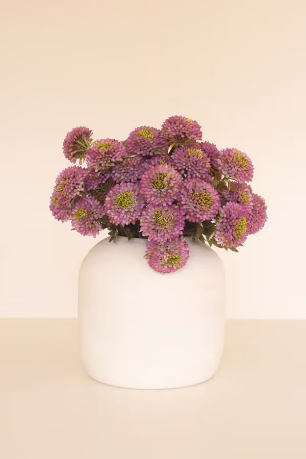 Bundle of 7 Artificial Purple Ball Dahlias