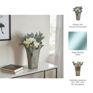 CLAYMORE GRAY GLASS VASE 15 (IN) 10