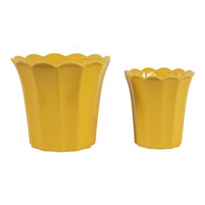 DEANGROVE SET OF 2 YELLOW PLANTER 7 (IN) 1