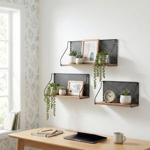 SOLHOLM SET OF 3 BROWN WALL SHELF 9 (IN) 2