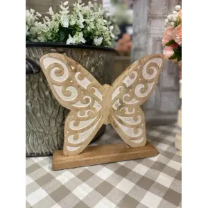Wooden Butterfly on Base 9x10in 2